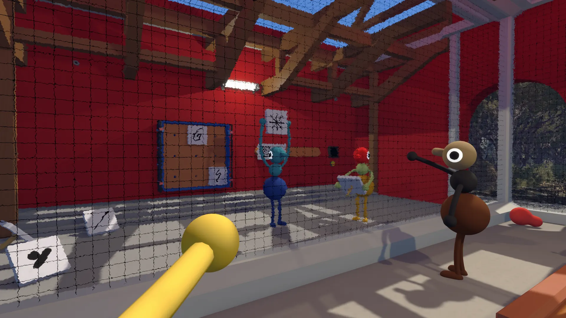 A microphone puzzle setup in Big Walk