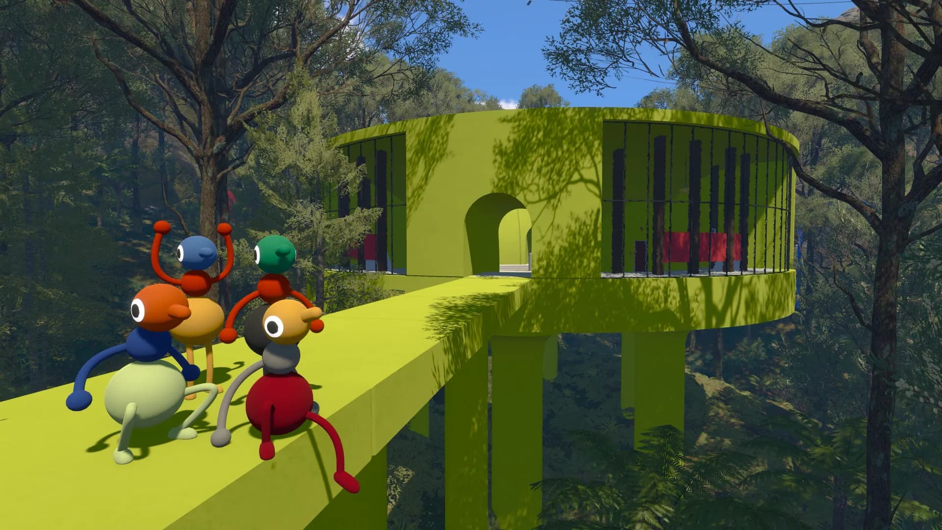 Players approaching a tower platform in Big Walk