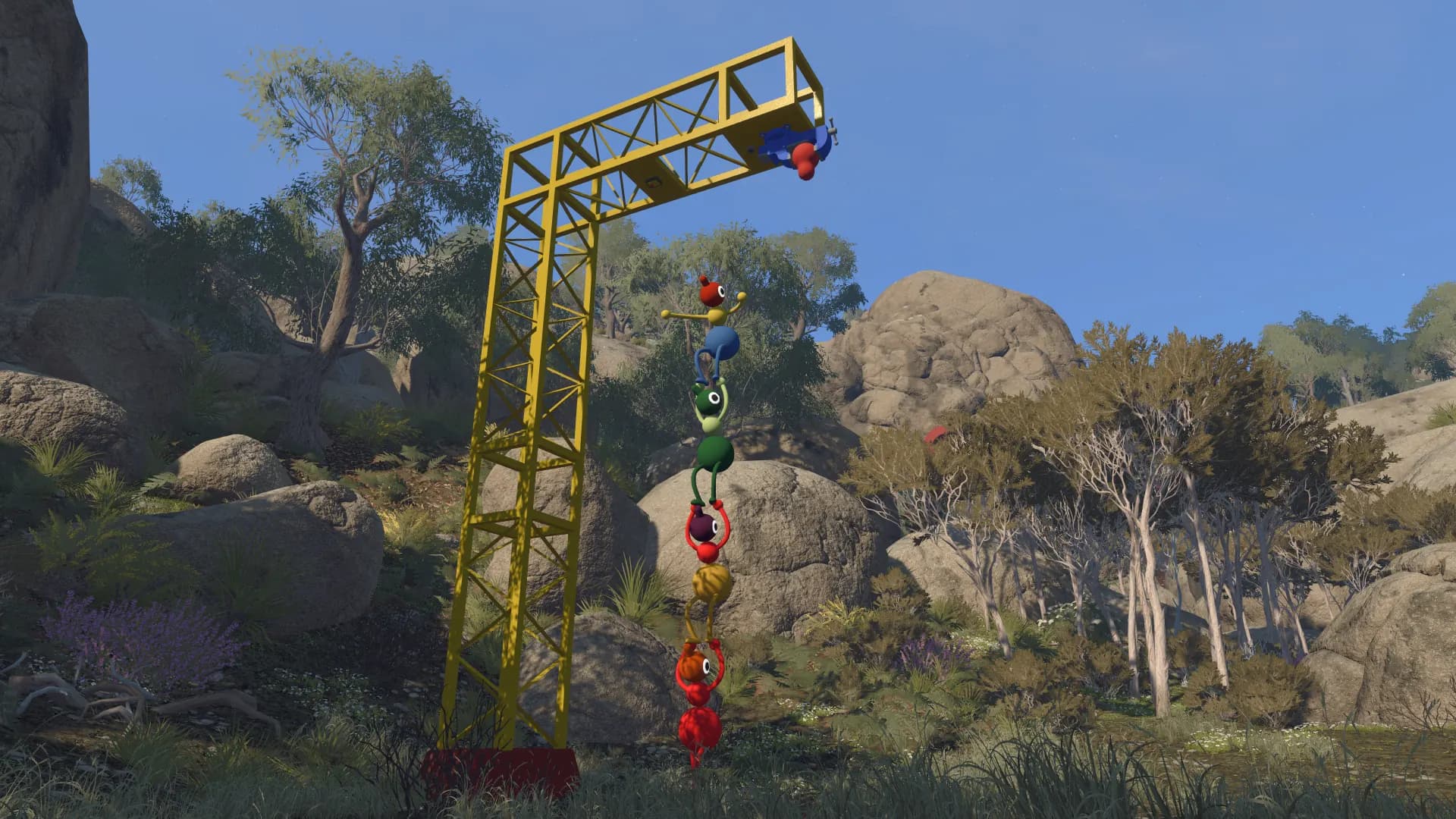 A tall yellow structure in a Big Walk exploration area
